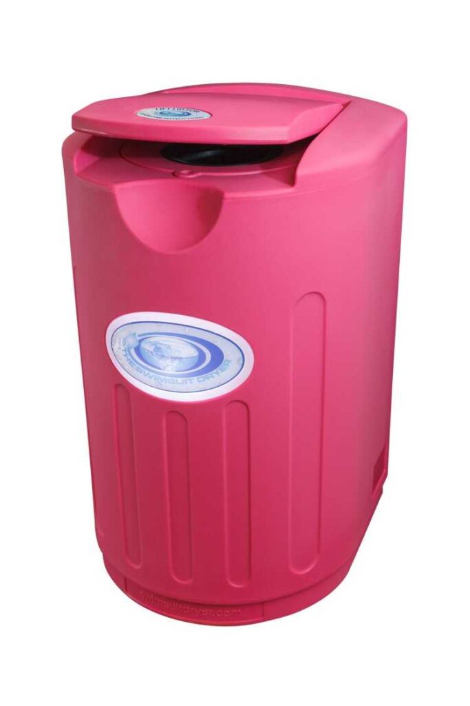 swimsuit dryer showing pink colour option