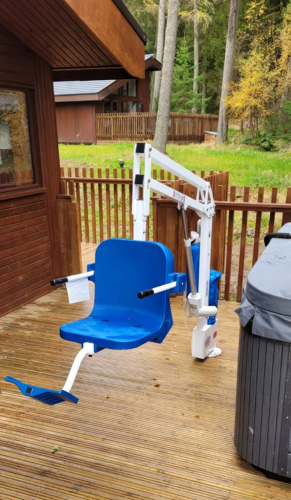 A Scout Excel near a hot tub